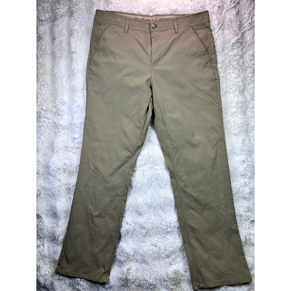 Weatherproof Vintage Mens Khaki Utility Pants Regular Fit 36x29 Stretch Tan. A35